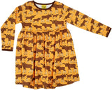 Duns Moose Mustard Longsleeve Twirly Dress