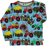 Smafolk Tractor Blue Grotto Top Longsleeve