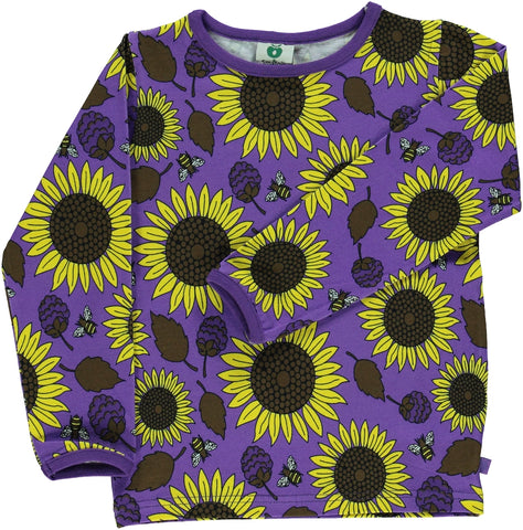Smafolk Sunflowers Purple Heart Top Longsleeve