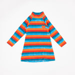 Alba Cosy School Dress  Dragon Fire Big Stripes Velour