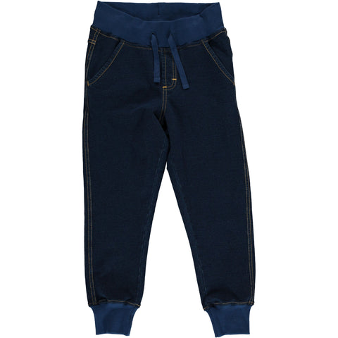 Maxomorra Solid Indigo Sweatpants