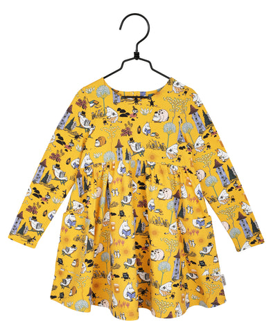 Martinex Moomin Retro Pocket Dress Yellow Longsleeve