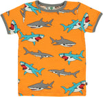 Smafolk Shark Orange Top Shortsleeve