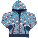 Maxomorra Firetruck Cardigan Hood Reversible