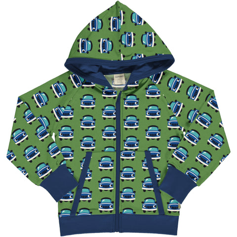 Maxomorra Blue Car Cardigan Hood Sweat