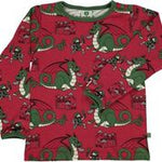 Smafolk Dragon and Knight Red Longsleeve Top