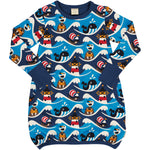 Maxomorra Ocean Dress Balloon Longsleeve