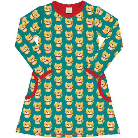 Maxomorra Cat Dress Longsleeve