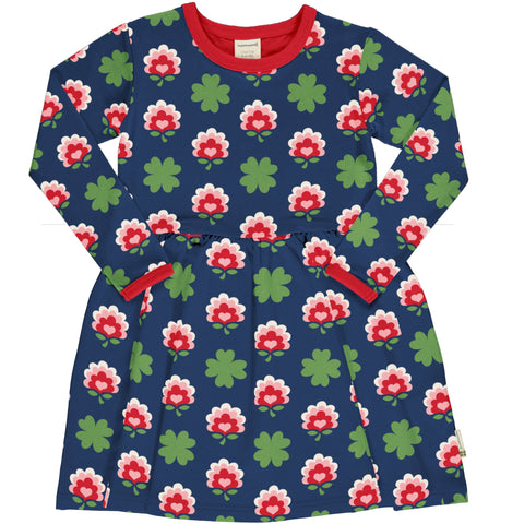 Maxomorra Clover Dress Spin Longsleeve