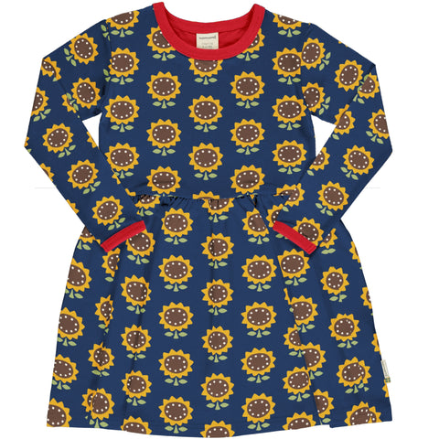 Maxomorra Sunflower Dress Spin Longsleeve