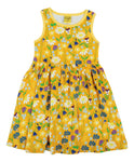 Duns Midsummer Flowers Yellow Twirly Dress Sleeveless