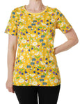 Duns Midsummer Flowers Yellow Top Shortsleeve Ladies