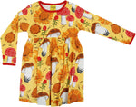 Duns Mushroom & Sunflowers Dress Longsleeve Twirly