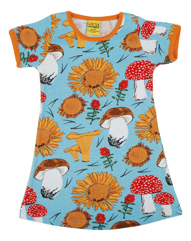 Duns Sunflower and MushroomBlue Dress Shortsleeve
