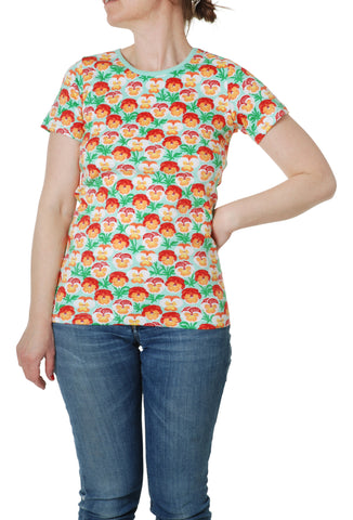 Duns Pansy Beach Glass Top Adult Shortsleeve