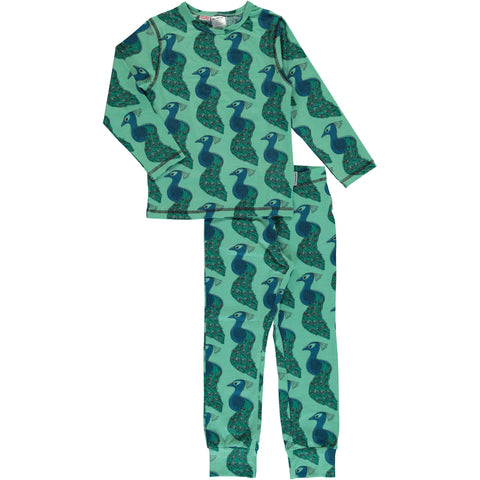 Maxomorra Peacock Pyjama Set