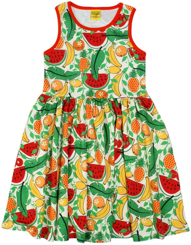 Duns Tropical Fruit Vanilla Sleeveless Twirly Dress