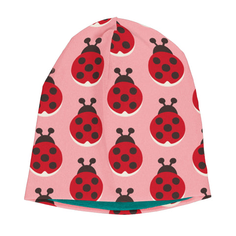 Maxomorra Ladybug Pink Hat Velour
