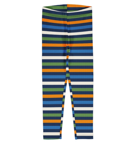 Maxomorra Stripe Navy Leggings