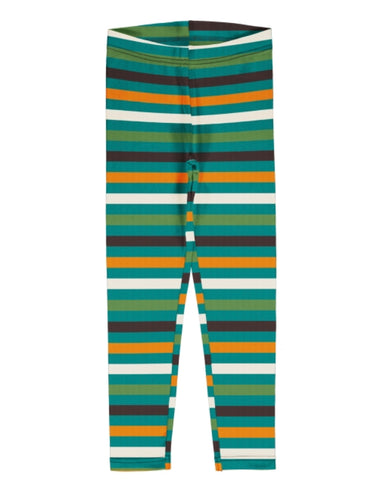 Maxomorra Stripe lagoon leggings