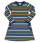 Maxomorra Stripe Navy Dress Longsleeve