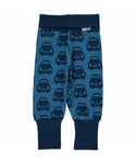 Maxomorra Blue Cars Mono Rib Pants