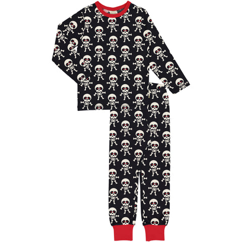Maxomorra Scary Skeleton Pyjama Set Longsleeve
