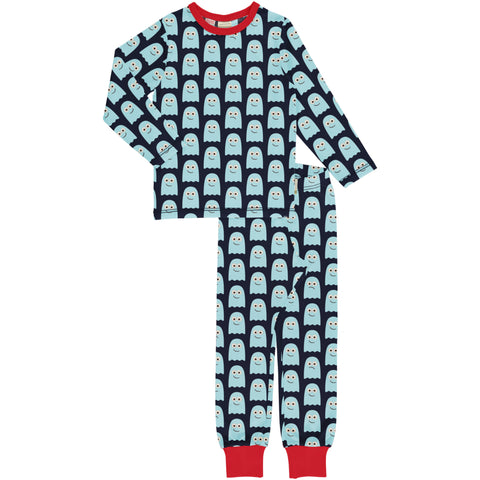 Maxomorra Spooky Ghost Pyjamas Set Longsleeve