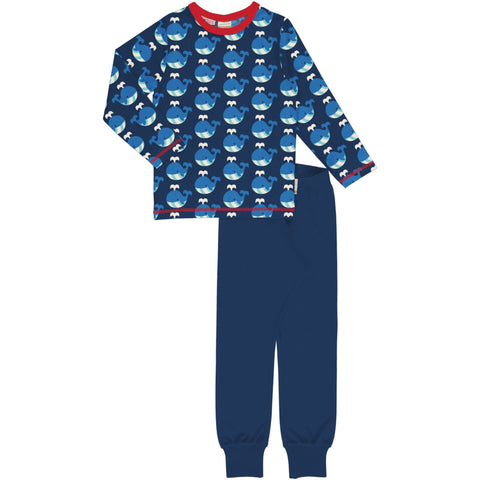Maxomorra Whale Pyjama Set Longsleeve