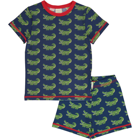 Maxomorra Crocodile Pyjama Set Shortsleeve