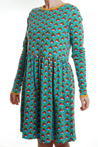Duns Radish Turquoise Adult Twirly Dress Longsleeve