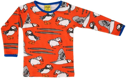 Duns Puffins Red longsleeve top