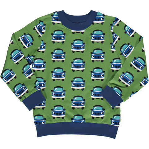 Maxomorra Blue Car Sweatshirt