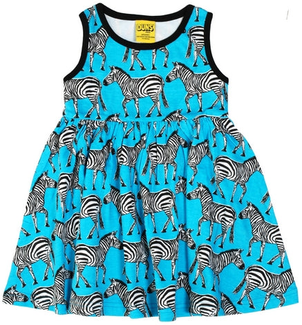 Duns Zebra Turquoise Dress Sleeveless Twirly