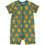 Maxomorra Lion Rompersuit Button Shortsleeve