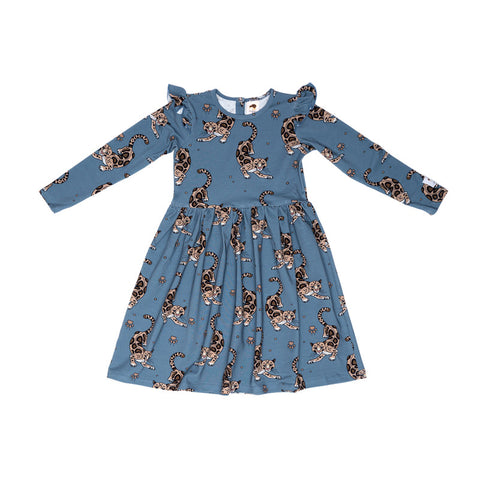 Mullido Leopard Blue Dress Longsleeve