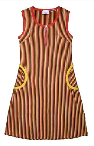 Moromini Twiggy Dress Stripped Black/Yellow/Red