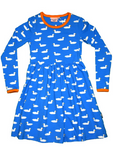 Moromini Duck Pond Blue Dress Twirly Longsleeve