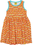 Duns Boat Orange Dress Sleeveless twirly